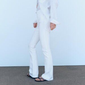 Zara White Flared Jeans